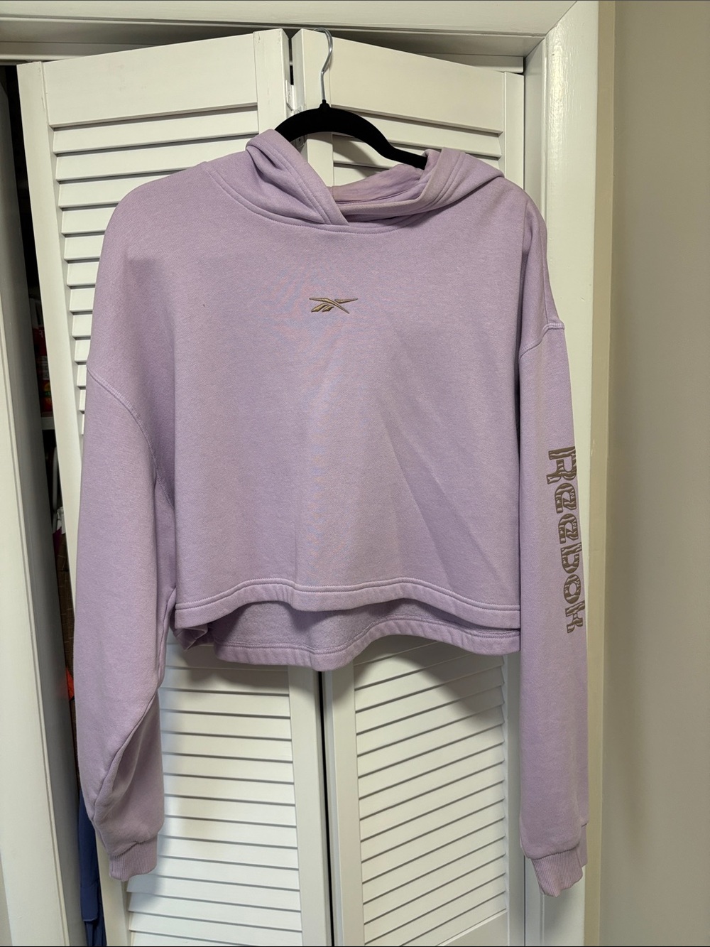 Reebok Lilac Cropped Hoodie Sweater